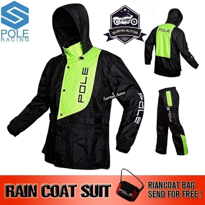 Picture of Pole Racing Motorcycle Raincoat Rain Gear Suit include Waterproof Jacket Pants Impermeable Rain Cover for Outdoor Sports Fishing Riding
