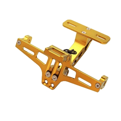 Picture of Motorcycle Universal Adjustable Fender Eliminator Tail Tidy Rear License Plate Holder (Gold)