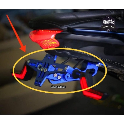 Picture of Motorcycle Universal Adjustable Fender Eliminator Tail Tidy Rear License Plate Holder (Blue)