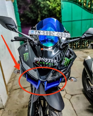 Picture of Motorcycle Front Mini Winglet Fiver Quality (Blue Color)