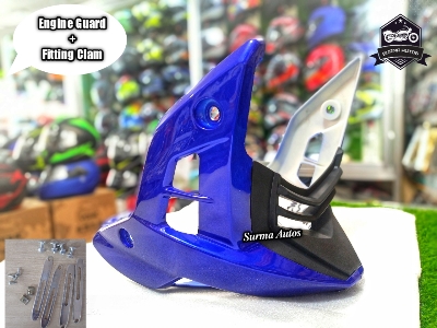Picture of Motorcycle Universal Engine Guard + Fitting Claims ( Full Set ) (Blue Color) ^