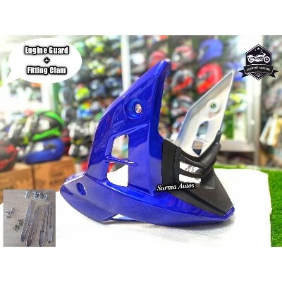 Picture of Motorcycle Universal Engine Guard + Fitting Claims ( Full Set ) (Blue Color)