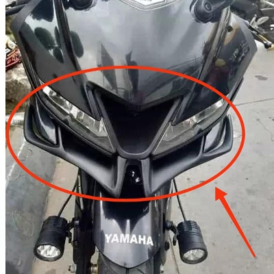 Picture of Motorcycle Front Winglet For YAMAHA R15 V3 Long Winglet (Matt Black)