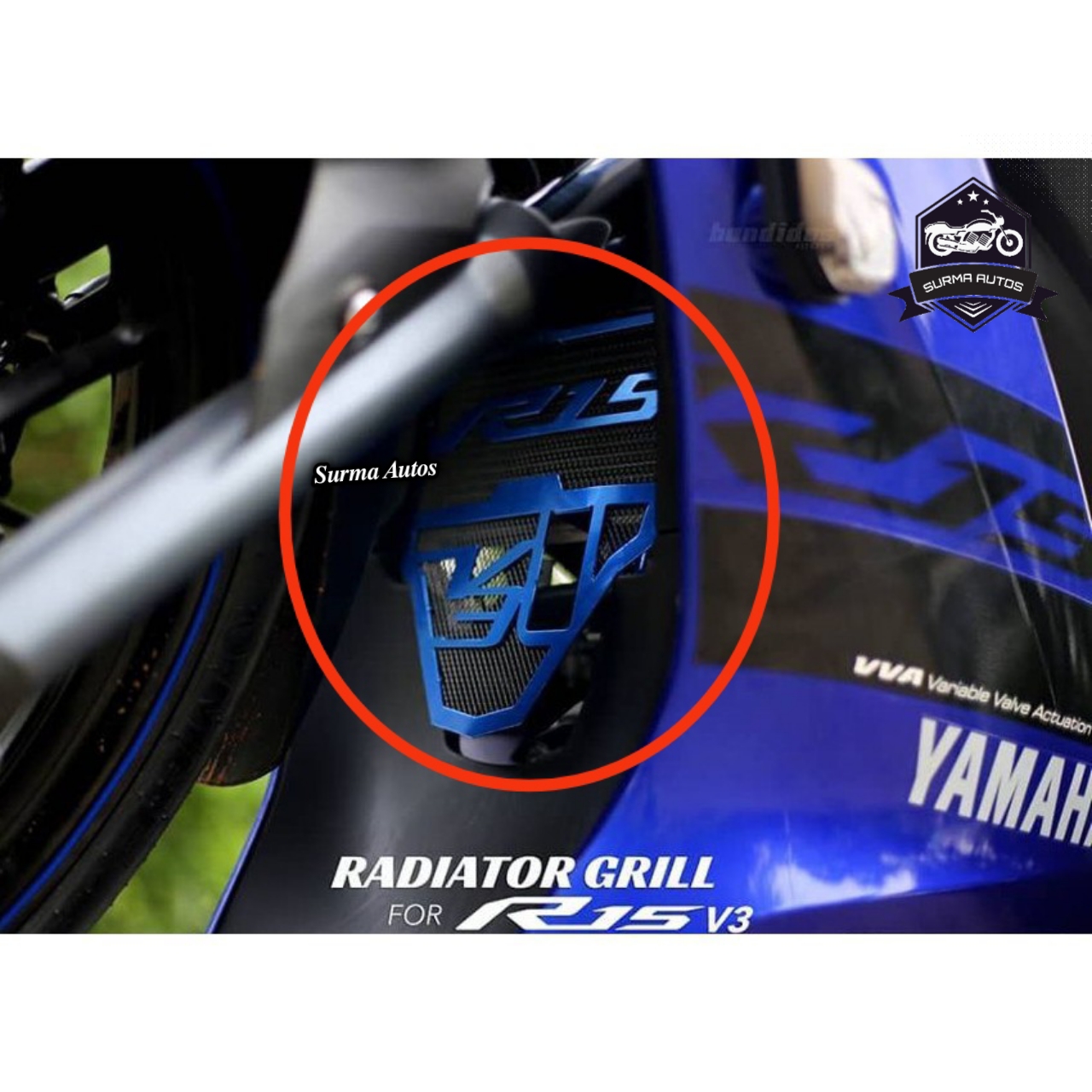 Picture of Motorcycle Accessories Radiator Grille Guard Cover Water Tank Net Protection FOR YAMAHA R15 V3 R15V3 2017 2018 2019 2020 2021 ( Blue Color )