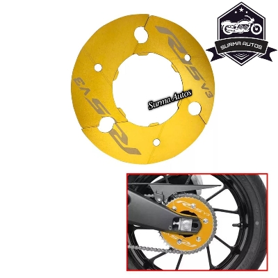 Picture of Motorcycle Rear Sprocket Cover Aluminum Rear Wheel Transmission Pulley Gear Decoration for YAMAHA R15 V3 ( Gold Color )