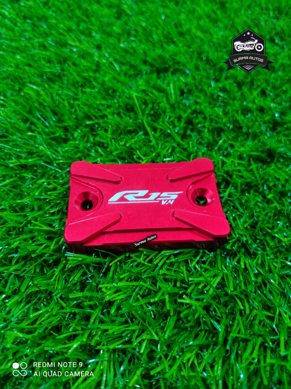 Picture of Motorcycle CNC Aluminum Rear Brake Fluid Reservoir Cap Cover For YAMAHA R15M V4 Indian ( Red Color )