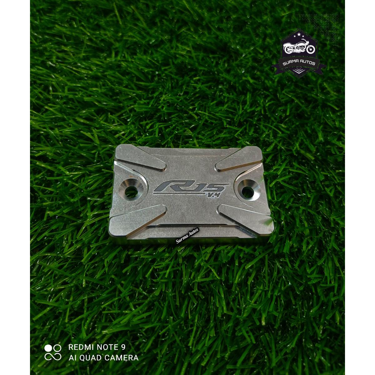 Picture of Motorcycle CNC Aluminum Rear Brake Fluid Reservoir Cap Cover For YAMAHA R15M V4 Indian ( Silver Color )