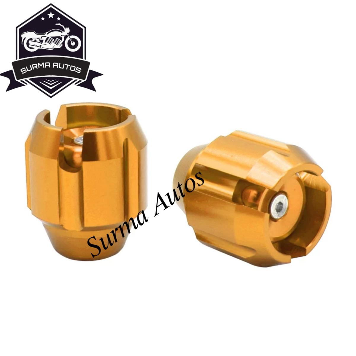 Picture of Universal Motorcycle Front Fork Wheel Frame Slider Crash Protector Anti Crash Caps ( Gold Color )