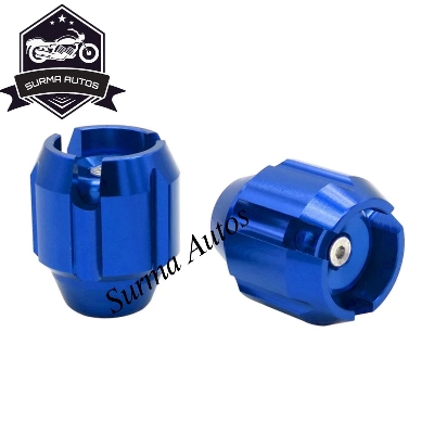 Picture of Universal Motorcycle Front Fork Wheel Frame Slider Crash Protector Anti Crash Caps ( Blue Color )