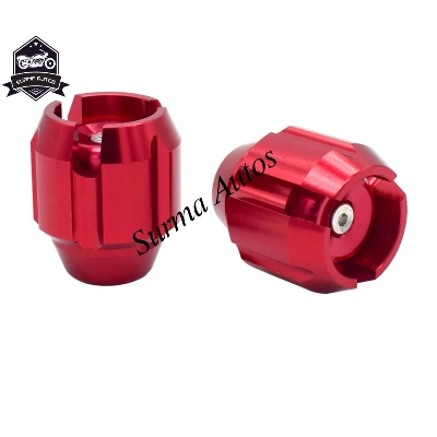 Picture of Universal Motorcycle Front Fork Wheel Frame Slider Crash Protector Anti Crash Caps ( Red Color )