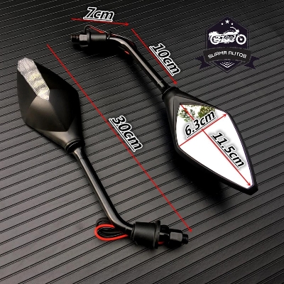 Picture of 2PCS 10MM Motorcycle LED Turn Signal Rearview Mirror Light Cornering Lamp ( Black Color )