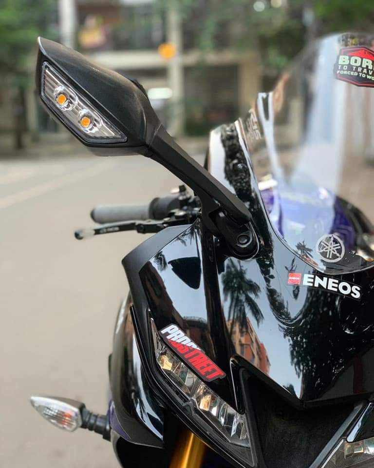 Picture of Motorcycle Rearview Rear View Side Mirrors with LED Turn Signal Light