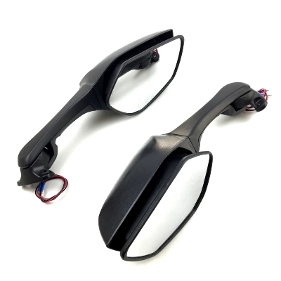 Picture of Motorcycle Rearview Rear View Side Mirrors with LED Turn Signal Light