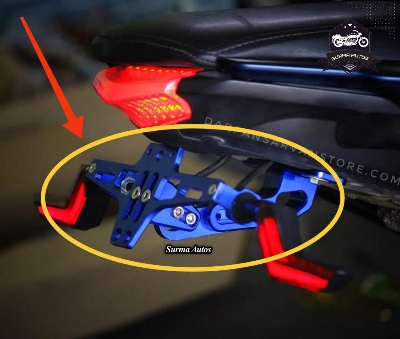 Picture of Motorcycle Universal Adjustable Fender Eliminator Tail Tidy Rear License Plate Holder ( Blue Color )