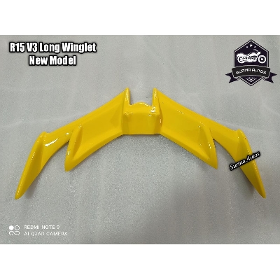 Picture of Motorcycle Front Winglet For YAMAHA R15 V3 Long New Winglet (Yellow)