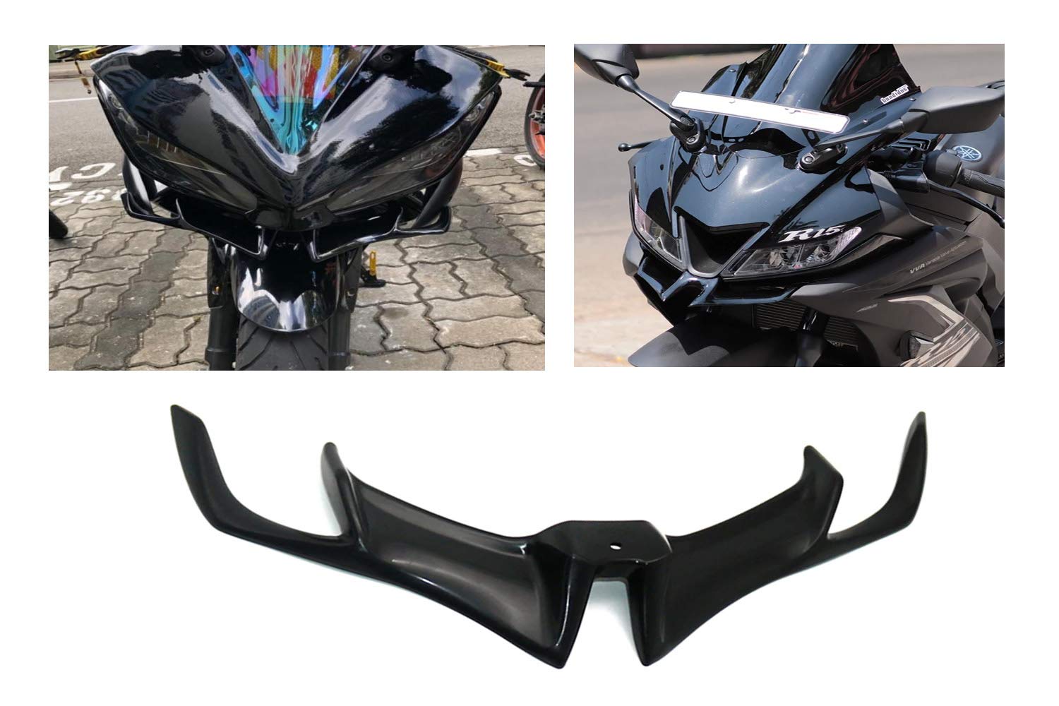 Picture of Motorcycle Front Winglet For YAMAHA R15 V3 Long Winglet (Black)