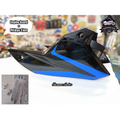 Picture of Pulsar Motorcycle Engine Guard + Fittings Claim Full Set ( Black/Blue Color )