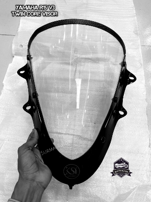 Picture of Motorcycle Windshield Windscreen Compatible for YAMAHA R15 V3 White Color