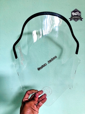 Picture of Motorcycle Windshield Windscreen Visor Compatible for Gixxer SF New Version Rubber System KSI