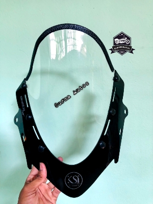 Picture of Motorcycle Windshield Windscreen Visor Compatible for Gixxer SF New Version Rubber System KSI Twin Core