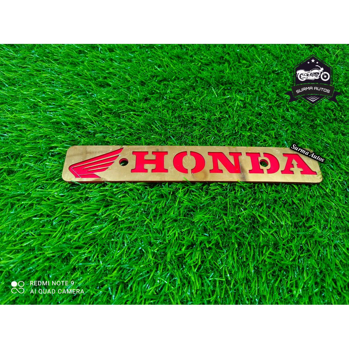 Picture of Honda Motorcycle New Design Name Plate Metal Gold