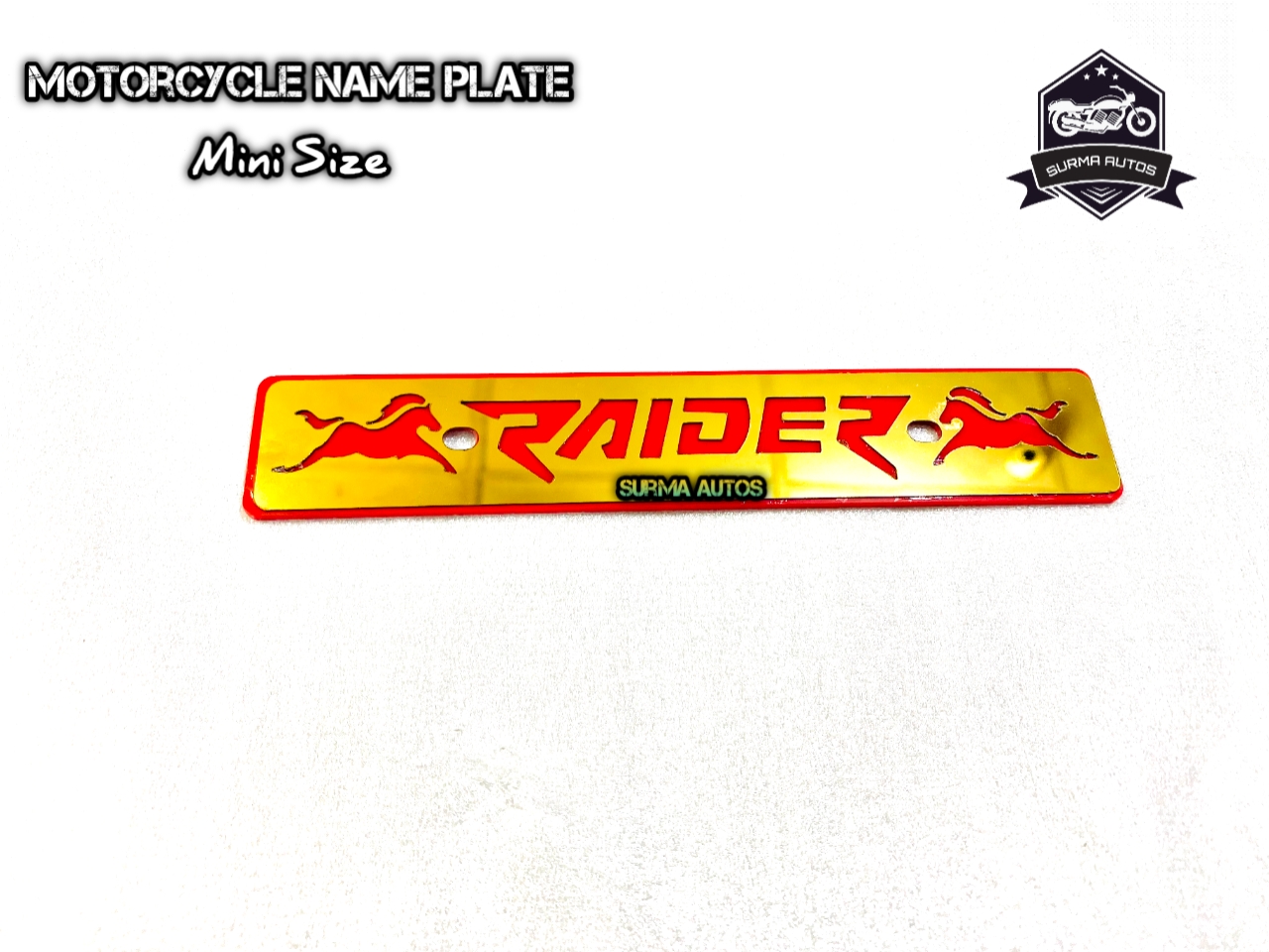 Picture of Raider Motorcycle New Design Name Plate Metal Gold