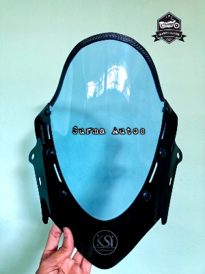 Picture of Motorcycle Windshield Windscreen Visor Compatible for Gixxer SF New Version Rubber System KSI Twin Core