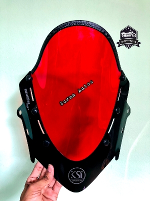 Picture of Motorcycle Windshield Windscreen Visor Compatible for Gixxer SF New Version Rubber System KSI Twin Core