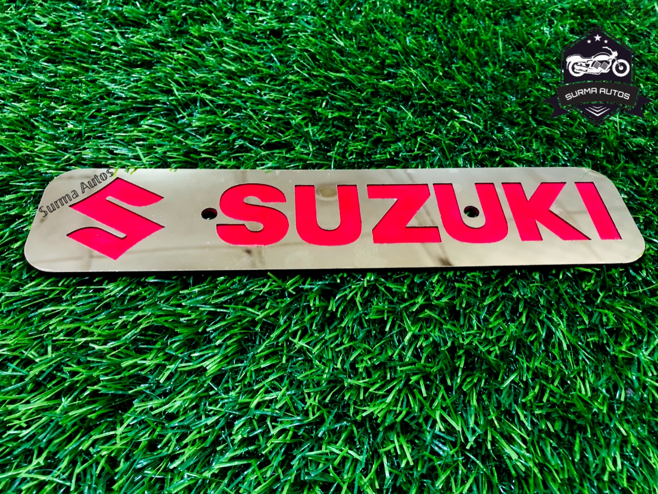 Picture of Gixxer SF Motorcycle New Design Name Plate Metal Gold Large Size