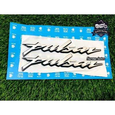 Picture of 2pcs Bajaj Pulsar Motorcycle Body Name Logo Sticker Silver