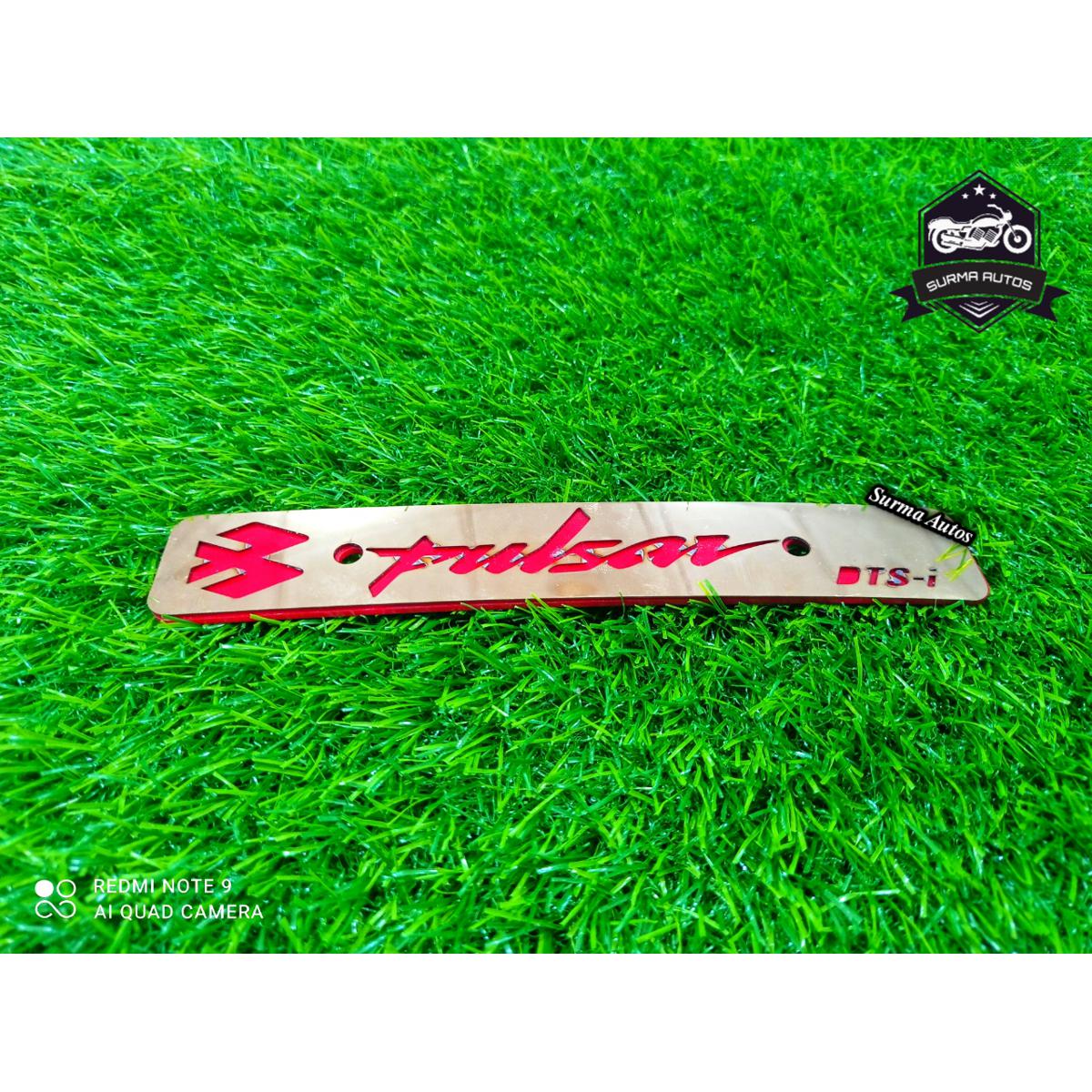 Picture of Bajaj Pulsar Motorcycle New Design Name Plate Plastic & Metal