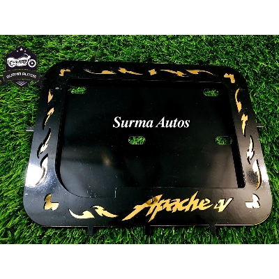 Picture of Apache 4V Motorcycle Number Plate frame Cover / License Plate Cover Metal