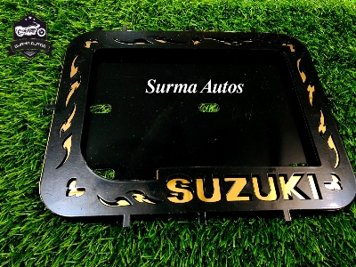 Picture of S.U.Z.U.K.I Motorcycle Number Plate frame Cover / License Plate Cover Metal