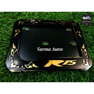 Picture of YAMAHA R15 Motorcycle Number Plate frame Cover / License Plate Cover Metal