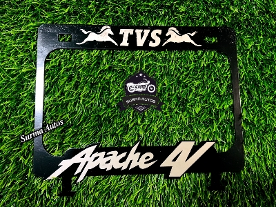 Picture of Apache 4v Motorcycle Number Plate frame Cover / License Plate Cover Metal