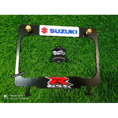 Picture of GSXR / GSX-R Motorcycle Number Plate frame Cover / License Plate Cover Metal