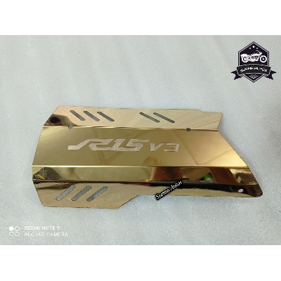 Picture of YAMAHA R15 V3 Motorcycle Silencer Cover Guard / Exhaust Guard Cover Metal Gold