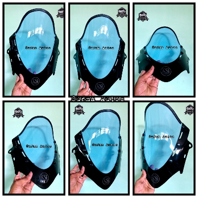 Picture of Motorcycle Windshield Windscreen Visor Compatible for Gixxer SF New Version Rubber System KSI Twin Core