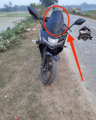 Picture of Motorcycle Windshield Windscreen Visor Compatible for Gixxer SF New Version Rubber System KSI Corsa