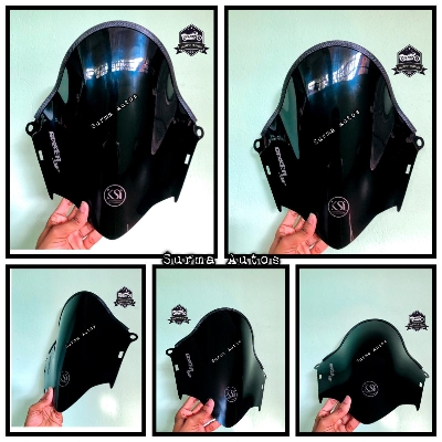 Picture of Motorcycle Windshield Windscreen Visor Compatible for Gixxer SF New Version Rubber System KSI Corsa Mini Size
