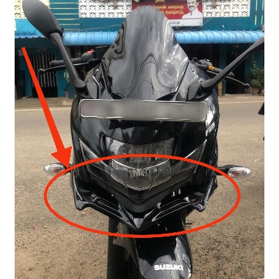 Picture of Motorcycle Front Winglet For Gixxer SF New Model Fiver Quality (Black)