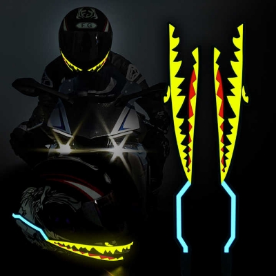 Picture of Motorcycle Helmet Decals Decorative Flashing Stripe LED Night Riding Lights Helmet Decoration Kit Reflector