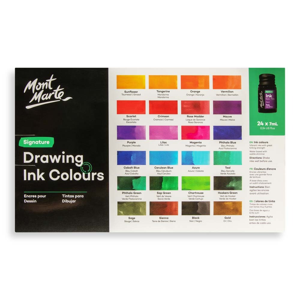 Buy Mont Marte Drawing Ink Colours 24pc x 7ml at Best Prices in Bangladesh