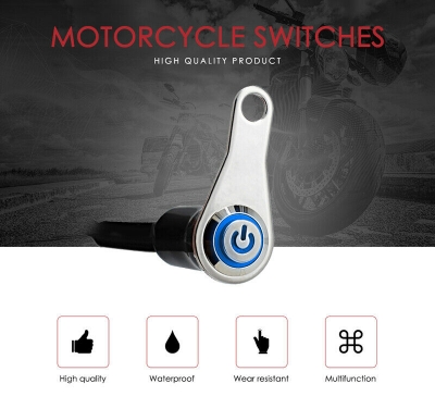 Picture of Black LED Motorcycle Switch ON+OFF Handlebar Mount Push Button 12V Work Light