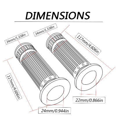 Picture of Hand Grip Motorcycle Grips 7/8" 22mm Brown Diamond Handlebar Hand Grip and Bar Ends