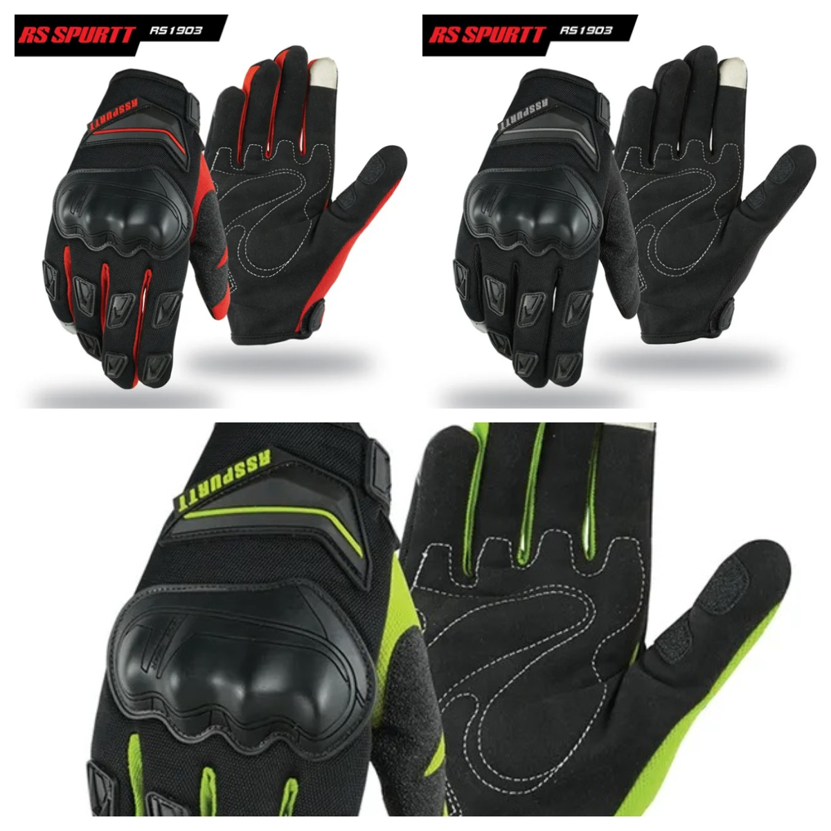 Picture of Touch Screen PVC Motorcycle Gloves Breathable Racing Bike Protectors For Summer Autumn Winter