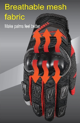 Picture of Touch Screen PVC Motorcycle Gloves Breathable Racing Bike Protectors For Summer Autumn Winter