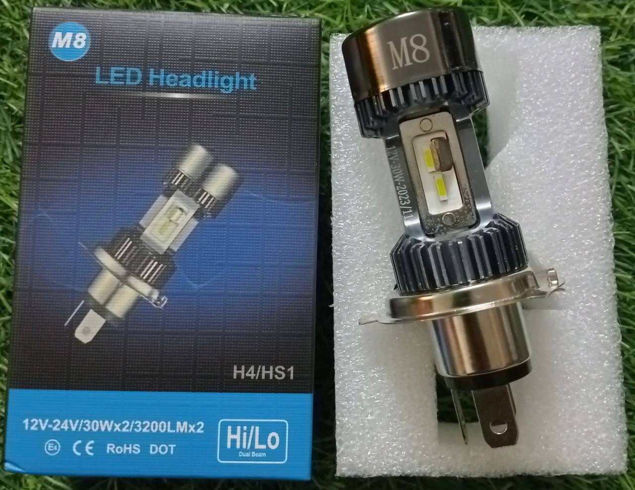 Picture of Motorcycle 12v H4 Hi Lo beam Moto LED white M8 Headlight