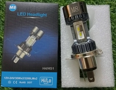 Picture of Motorcycle 12v H4 Hi Lo beam Moto LED white M8 Headlight
