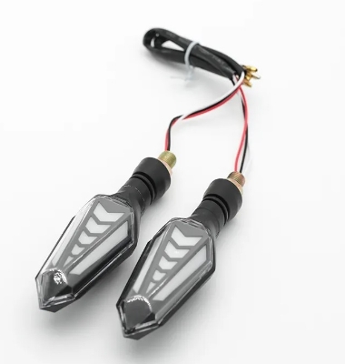 Picture of Double Side Flowing Turn Signals Motorcycle LED Turn Signal Built-in Relay Flashing Blinker Universal Warning light Indicator